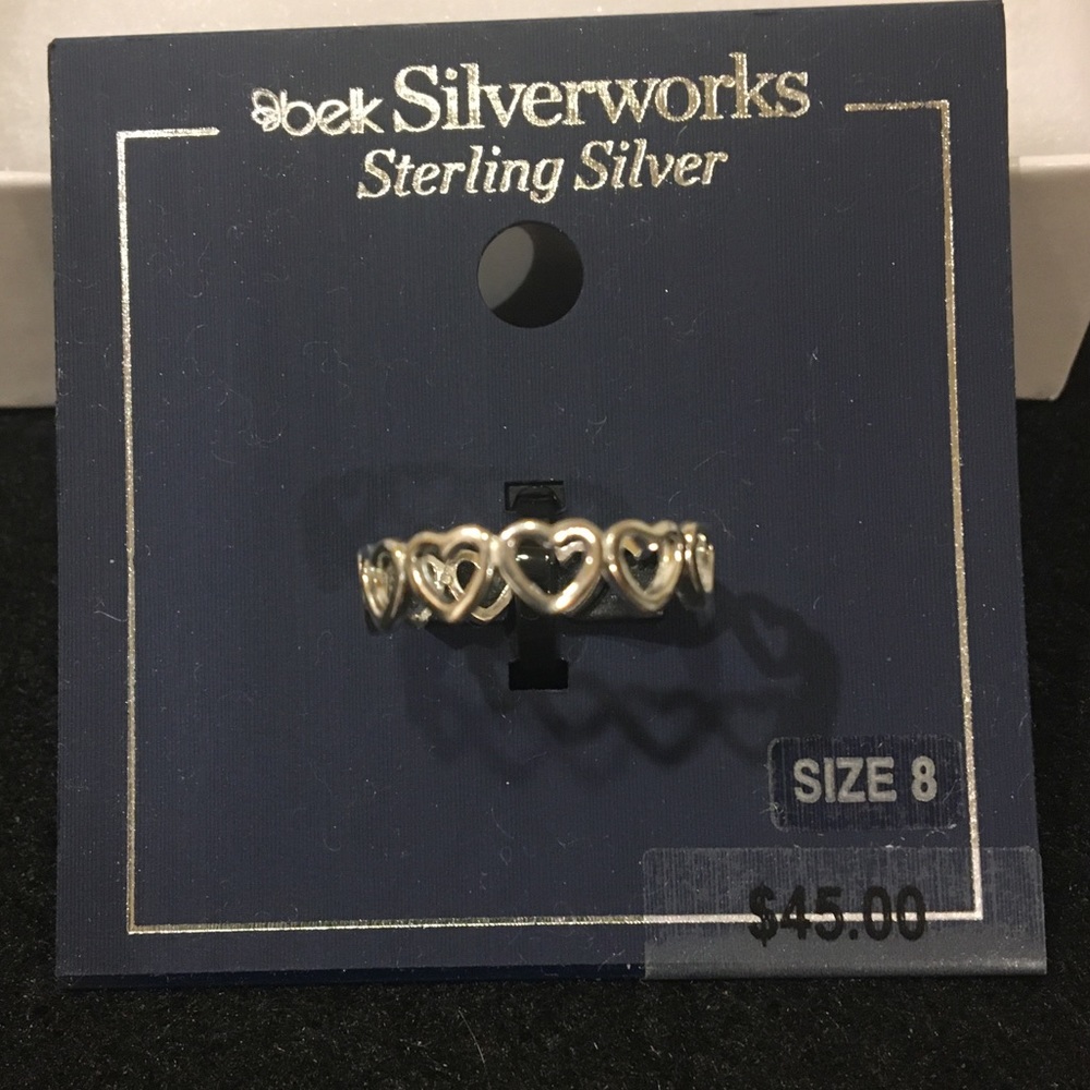 NWT Polished Multi Hearts Ring in Sterling Silver